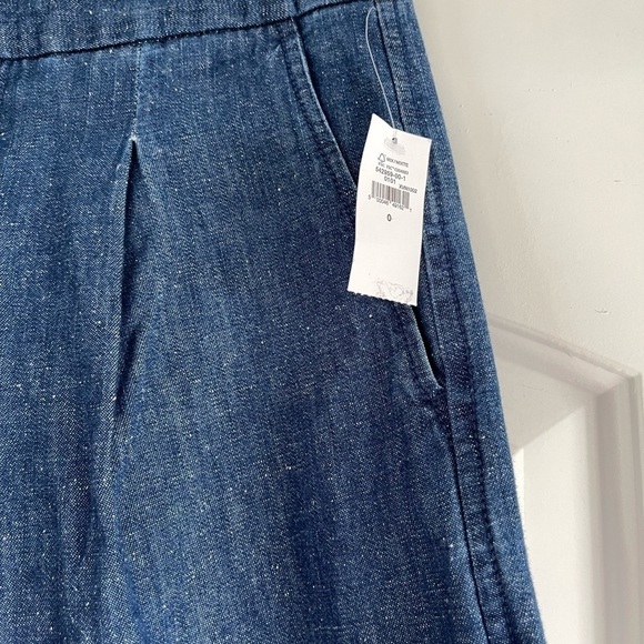Gap Indigo Chambray Pleated Wide Leg Pant - 0 - Picture 4 of 5